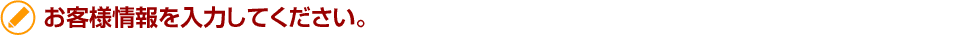 お客様情報を入力してください。